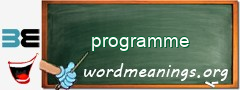 WordMeaning blackboard for programme